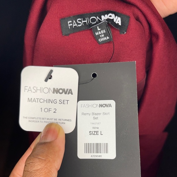 Fashion Nova | Remy Skirt Set | Dark Red | size Large - Picture 6 of 10